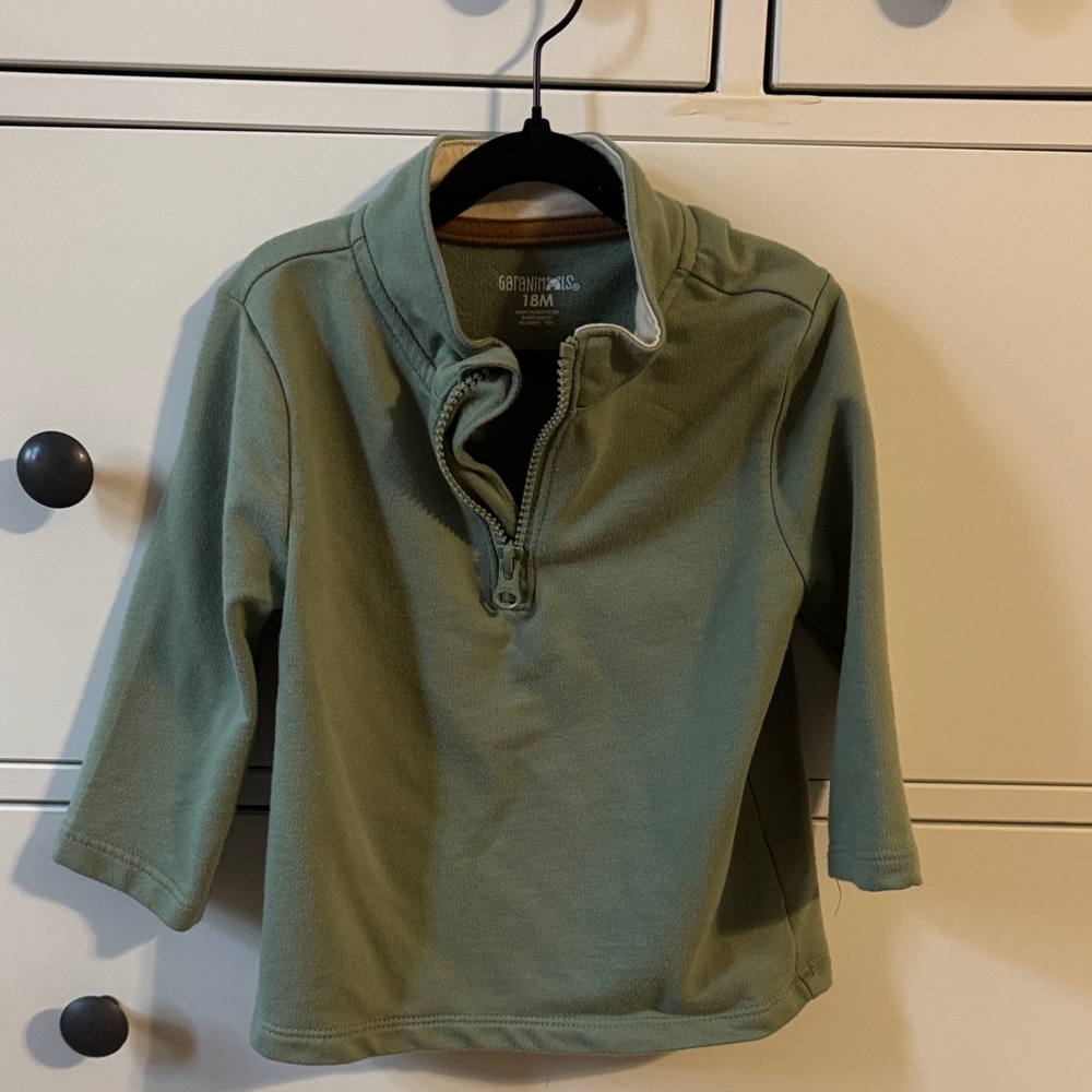 Garanimals Sage Green Half-Zip Pullover Top